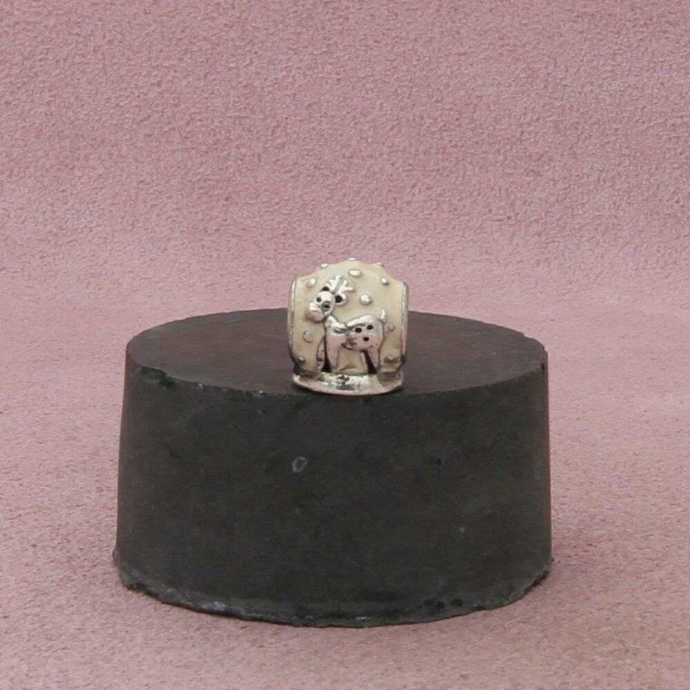 pandora sterling silver authentic merry christmas reindeer bead (791228) charm